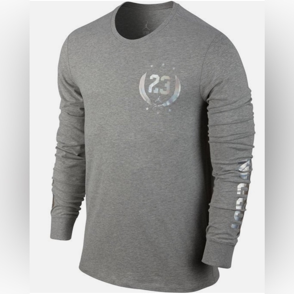 Jordan Gray Long Sleeve Men's Shirt Size L